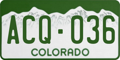 CO license plate ACQ036