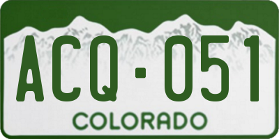 CO license plate ACQ051
