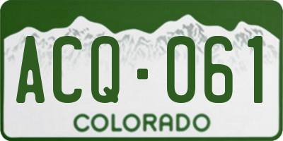 CO license plate ACQ061