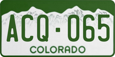 CO license plate ACQ065