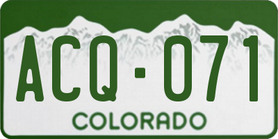 CO license plate ACQ071