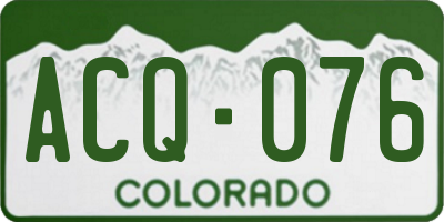 CO license plate ACQ076