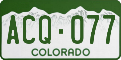 CO license plate ACQ077