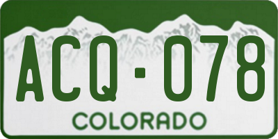 CO license plate ACQ078