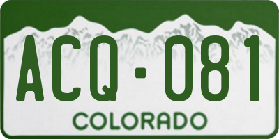 CO license plate ACQ081