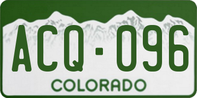 CO license plate ACQ096