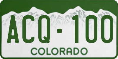 CO license plate ACQ100