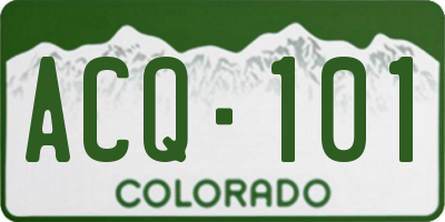 CO license plate ACQ101