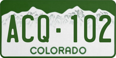 CO license plate ACQ102