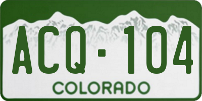 CO license plate ACQ104