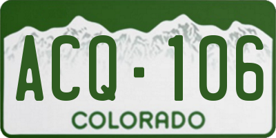 CO license plate ACQ106