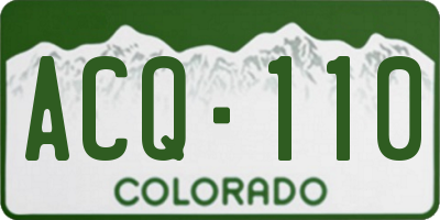 CO license plate ACQ110
