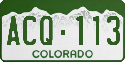 CO license plate ACQ113