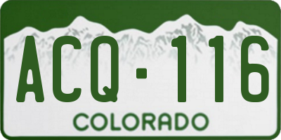 CO license plate ACQ116