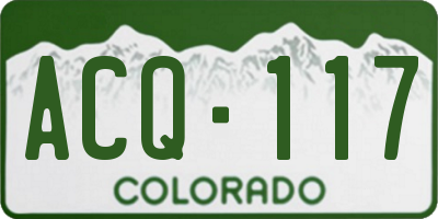CO license plate ACQ117