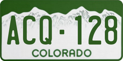 CO license plate ACQ128