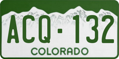 CO license plate ACQ132