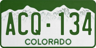 CO license plate ACQ134