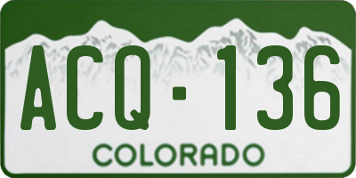 CO license plate ACQ136