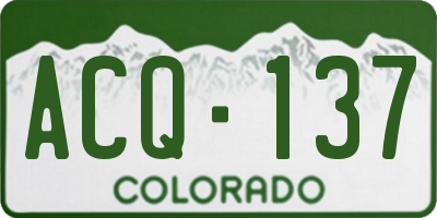 CO license plate ACQ137