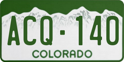 CO license plate ACQ140
