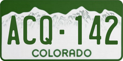 CO license plate ACQ142