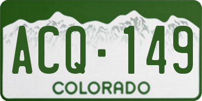 CO license plate ACQ149
