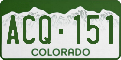 CO license plate ACQ151