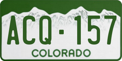CO license plate ACQ157