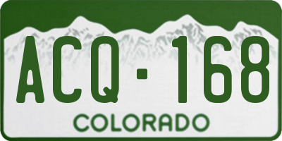 CO license plate ACQ168