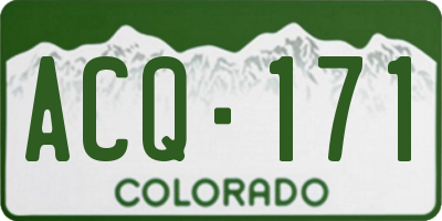 CO license plate ACQ171