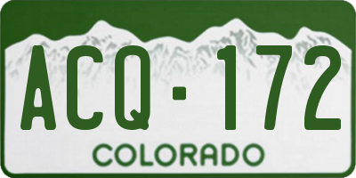 CO license plate ACQ172