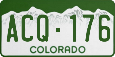 CO license plate ACQ176