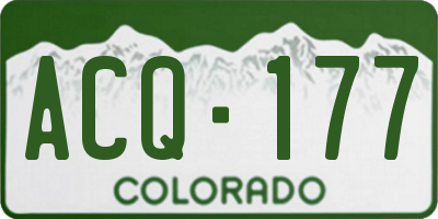CO license plate ACQ177
