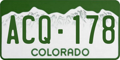 CO license plate ACQ178