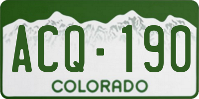 CO license plate ACQ190