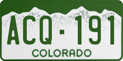 CO license plate ACQ191