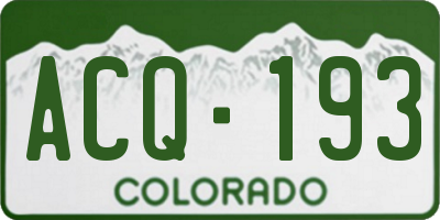 CO license plate ACQ193