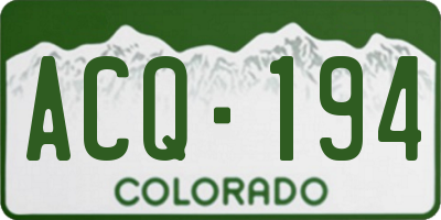 CO license plate ACQ194