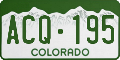 CO license plate ACQ195
