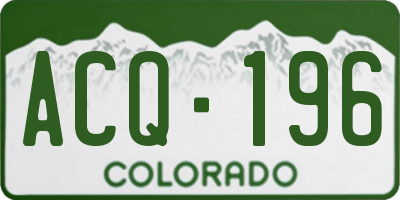 CO license plate ACQ196