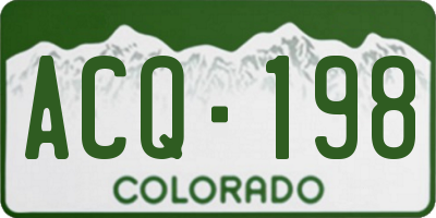 CO license plate ACQ198