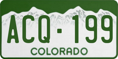 CO license plate ACQ199