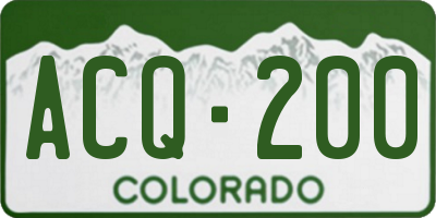 CO license plate ACQ200