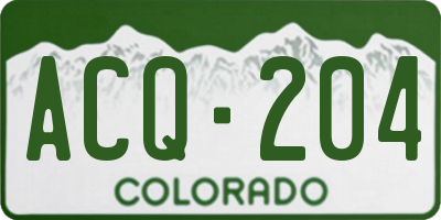 CO license plate ACQ204