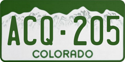 CO license plate ACQ205