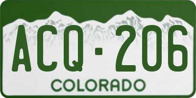 CO license plate ACQ206