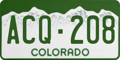 CO license plate ACQ208