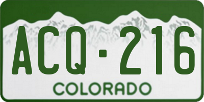 CO license plate ACQ216