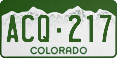 CO license plate ACQ217